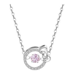 潮色绘X三丽鸥HelloKitty项链女925纯银小众设计感生日礼物送女友