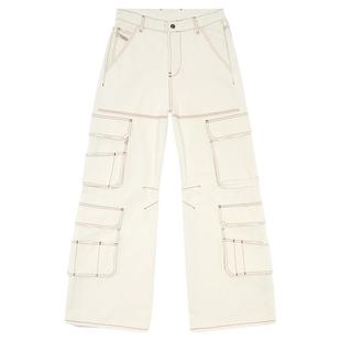 [折扣]DIESEL男女同款D-CARGO多口袋低腰阔腿牛仔裤A133170GRDQ