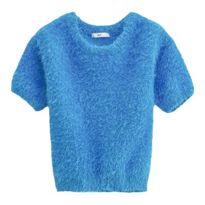 sly简约通勤风修身毛绒针织衫