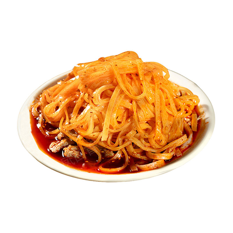 陕西岐山擀面皮美味劲道香辣美食