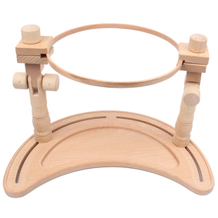 麋鹿先生 法式刺绣月亮湾绣架榉木绣架刺绣工具架子多功能绣架