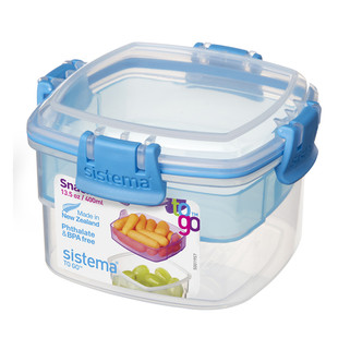 sistema ToGo小号方形点心餐盒水果沙拉盒三明治盒保鲜盒2件套