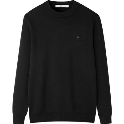 HLA/海澜之家时尚长袖针织衫秋冬圆领加厚修身保暖简约毛衣男