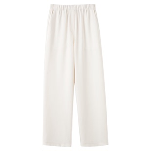 FANLE STUDIOS长期主义 醋酸双面乱麻显瘦窄牛筋ROW风直筒阔腿裤