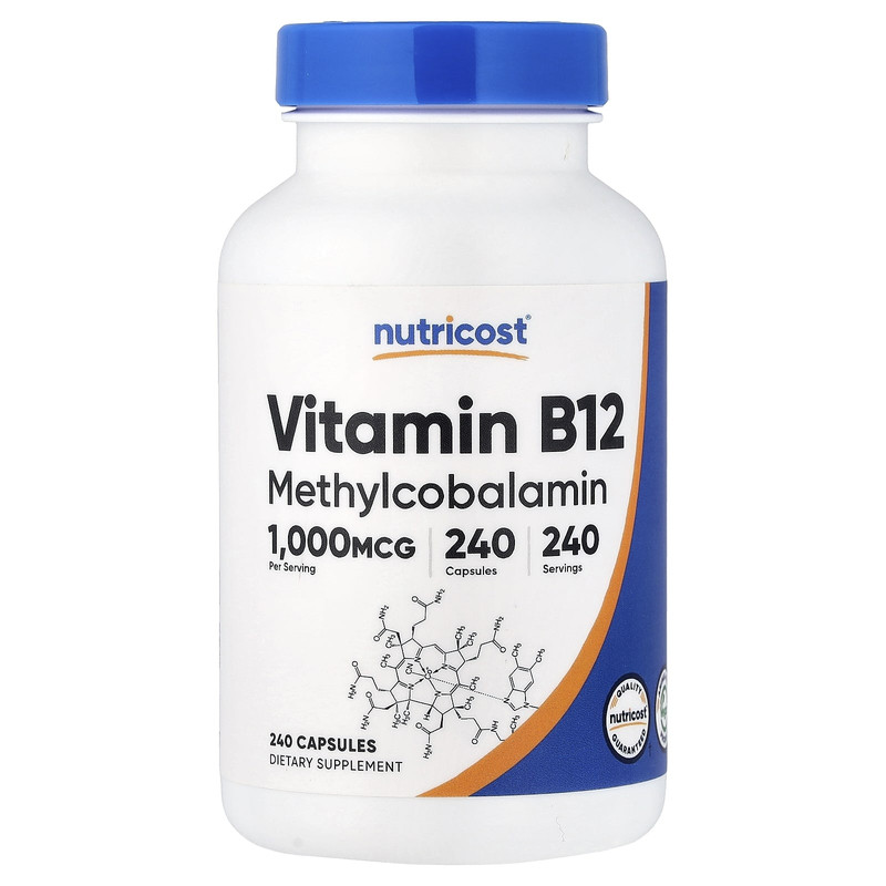 Nutricost维生素B12胶囊甲钴胺素神经能量代谢骨骼帮助