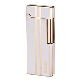 得瑞窄版侧滑轮砂轮火石充气明火打火机金属超薄潮流高档商务礼物