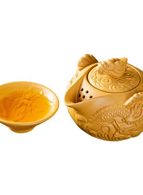 轻奢紫砂黄金段手抓过滤茶壶