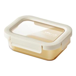 小熊玻璃饭盒上班族微波炉加热专用碗便当盒保鲜盒餐盒带盖可分隔