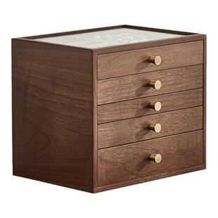 初心多层可视首饰盒家用木质轻奢大容量耳环耳钉戒指放项链收纳盒