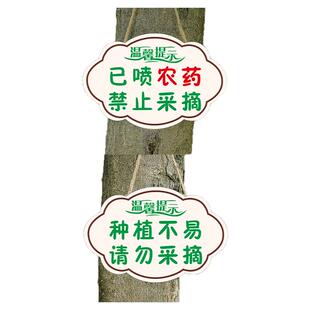 禁止采摘警示牌已打农药警示牌已喷农药私人种植请勿采摘挂牌花园爱护花草提示标牌果树已施喷药注意标识牌子