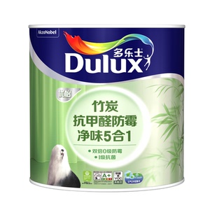 多乐士内墙乳胶漆竹炭抗甲醛净味室内墙面漆油漆1L升家用自刷涂料