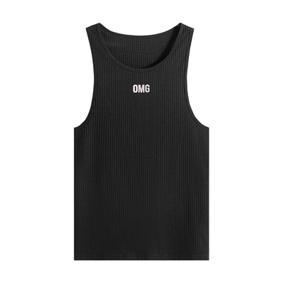 omg潮牌跑步速干弹力运动背心