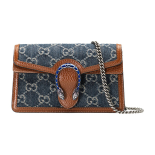 9.9/9.5新Gucci/古驰Dionysus酒神牛仔布灰蓝色女款超迷你单肩包