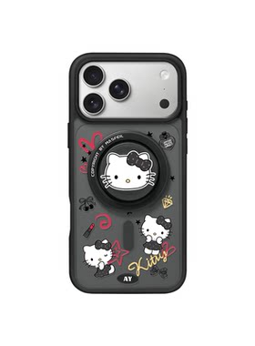 ANGYING× 赫本凯蒂适用iPhone17Promax手机壳新款ip15磁吸带支架Fo9苹果16pro保护套可爱17pm高级感网红全包
