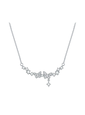 周六福蝴蝶结项链女星蝶梦萦链坠S925银小众送女友节日礼物