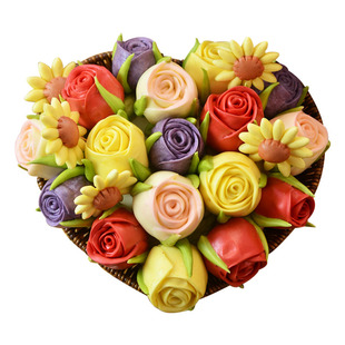 玫瑰花馒头花束花篮送女士母亲节送妈妈礼物生日花馍胶东花饽饽