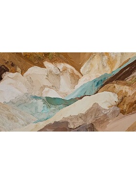 纯手绘油画中古风客厅背景墙抽象