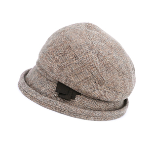 MARJAKURKI玛丽亚古琦休闲复古渔夫帽子女2025新款秋冬羊毛堆堆帽