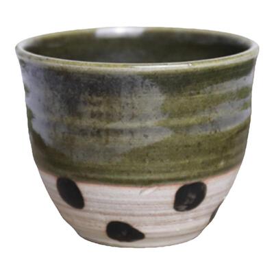 日本常滑烧茶杯 #108 绿波点 纯手工日式手作陶杯子茶具主人杯