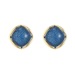 耀眼的你殷桃康子由同款耳环2023新款绿色方形复古耳钉925银耳饰