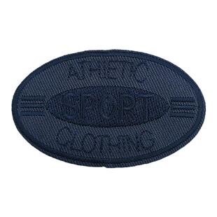 椭圆黑色藏青刺绣布贴英文字母补丁贴衣服羽绒服裤子修补破洞贴布