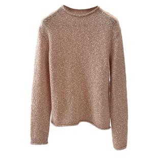 欧洲皇室御用 100%苏格兰邓肯羊绒大肚纱 雪花肌理卷边针织毛衣女