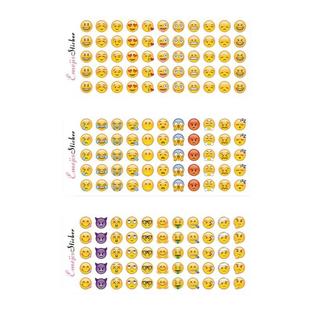 Emoji手机表情贴纸迷你可爱小表情贴画12张660个含新表情翻白眼贴