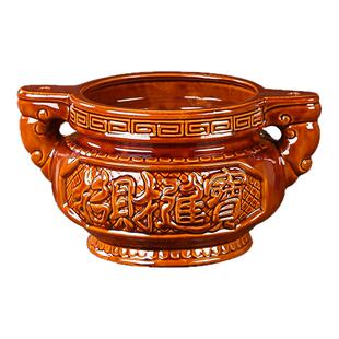 陶瓷小香炉家用室内供奉供佛插香宗祠祠堂特大号招财进宝香炉批发