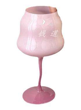 钱道嘉创意可爱马卡龙色玻璃酒杯
