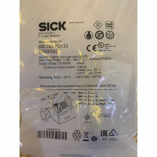 议价德国西克SICK光电开关GRL18S-P2431原装全新正品假一罚十支持