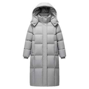 雪中飞极寒系列蓬松感中长款羽绒服女冬季新款泡芙加厚保暖外套潮