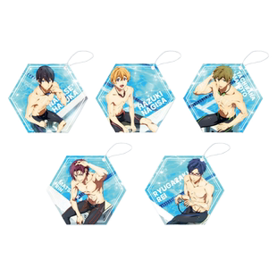 星河动漫 Free男子游泳部 七濑遥&橘真琴&叶月渚 泳衣六边形 挂件