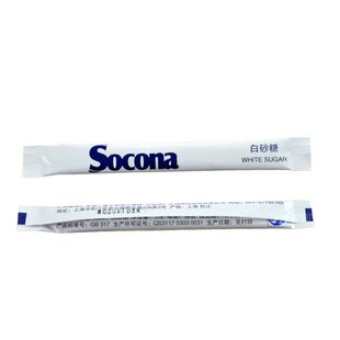 Socona白砂糖包咖啡伴侣方糖块奶块白砂糖包小包装5g*100袋咖啡糖