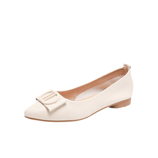 大东浅口单鞋女春季2026新款法式平底鞋尖头软底瓢鞋配裙子的鞋子