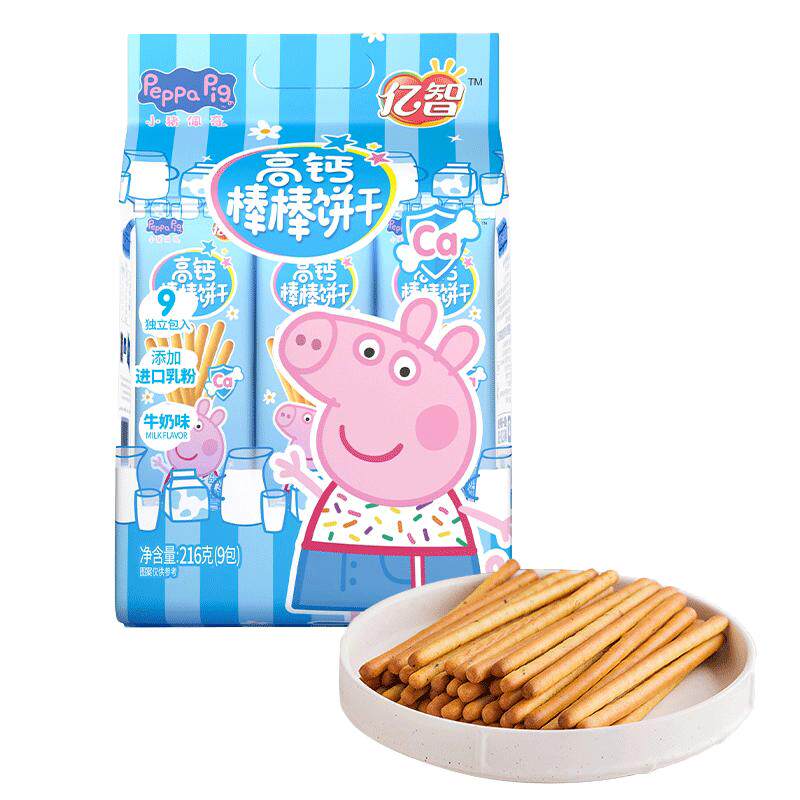 亿智小猪佩奇高钙棒棒饼干27小包