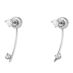 THEYKNOW＜TOUCH纯银系列＞锆石耳钉女简约耳环时尚耳针礼物