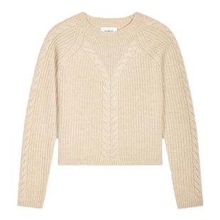 【2件8折】[臻奢系列]bash法式毛衣燕麦色羊绒针织上衣1H24CARM