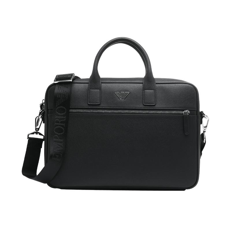 【自营】EMPORIO ARMANI/阿玛尼纯色男士公文包单肩斜挎手提包