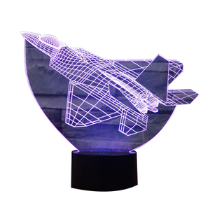 双翼客直升机航天飞机七彩触控公司广告logo定制亚克力遥控台灯