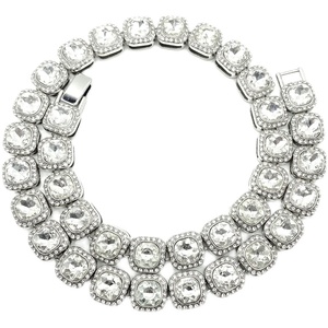 满钻冰糖项链男欧美古巴项链hiphop嘻哈说唱镶钻锆石链子情侣配饰