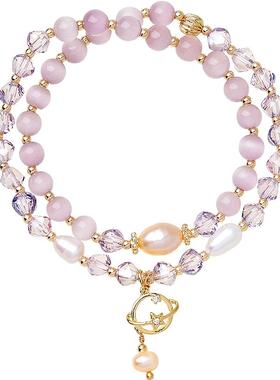 兰诺叠戴淡水珍珠水晶手链女款