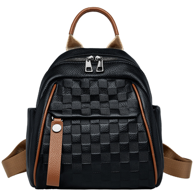 高级感菱格通勤双肩包