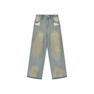 UOOYAA/乌丫2025冬季新款口袋外翻水洗牛仔裤