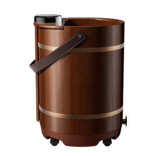 泰昌实木泡脚桶加热恒温家用全自动足浴盆洗脚电动按摩高深桶过膝