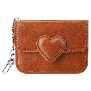 复古油蜡皮爱心卡包女士2026新款甜酷高级小包挂件便携耐脏零钱包