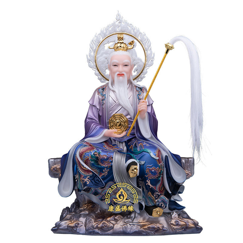 鸿钧老祖汉白玉供奉摆件
