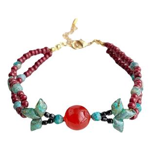 Hemo手作『锦绣未央』国潮新中式双层琉璃手链文艺复古民族风手串