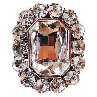 玻璃水晶大钻扣毛衣汉服旗袍蓝色大红焦糖色透明黑绿色长方纽扣