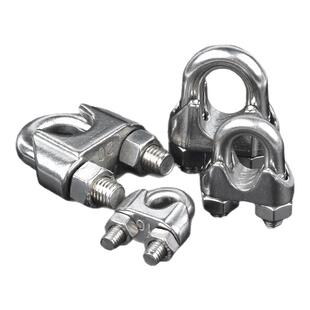 304不锈钢钢丝绳锁扣夹头U型夹钢丝绳单双夹轧头卡子线夹铝套卡扣