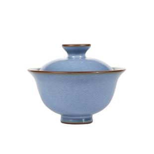 善窑厂李善明汝窑陶瓷善款功夫茶杯具星空蓝月白手工主人杯单杯大